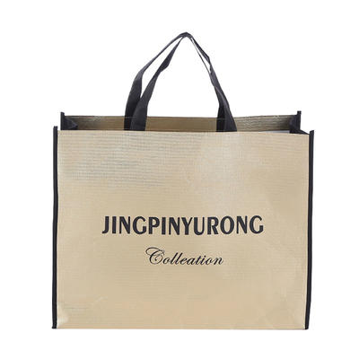 Fashion small customized size and logo non woven tote bag Metallic Foil Laminated shopping bag