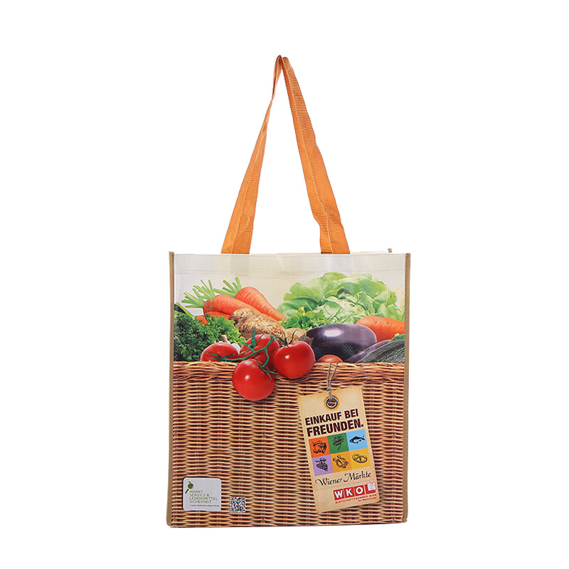 Customized size and logo print recycled women shopping bag portable outdoor use pp woven bags