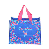 Fashion design print with customized logo and size women shopping bag handle pp woven bag